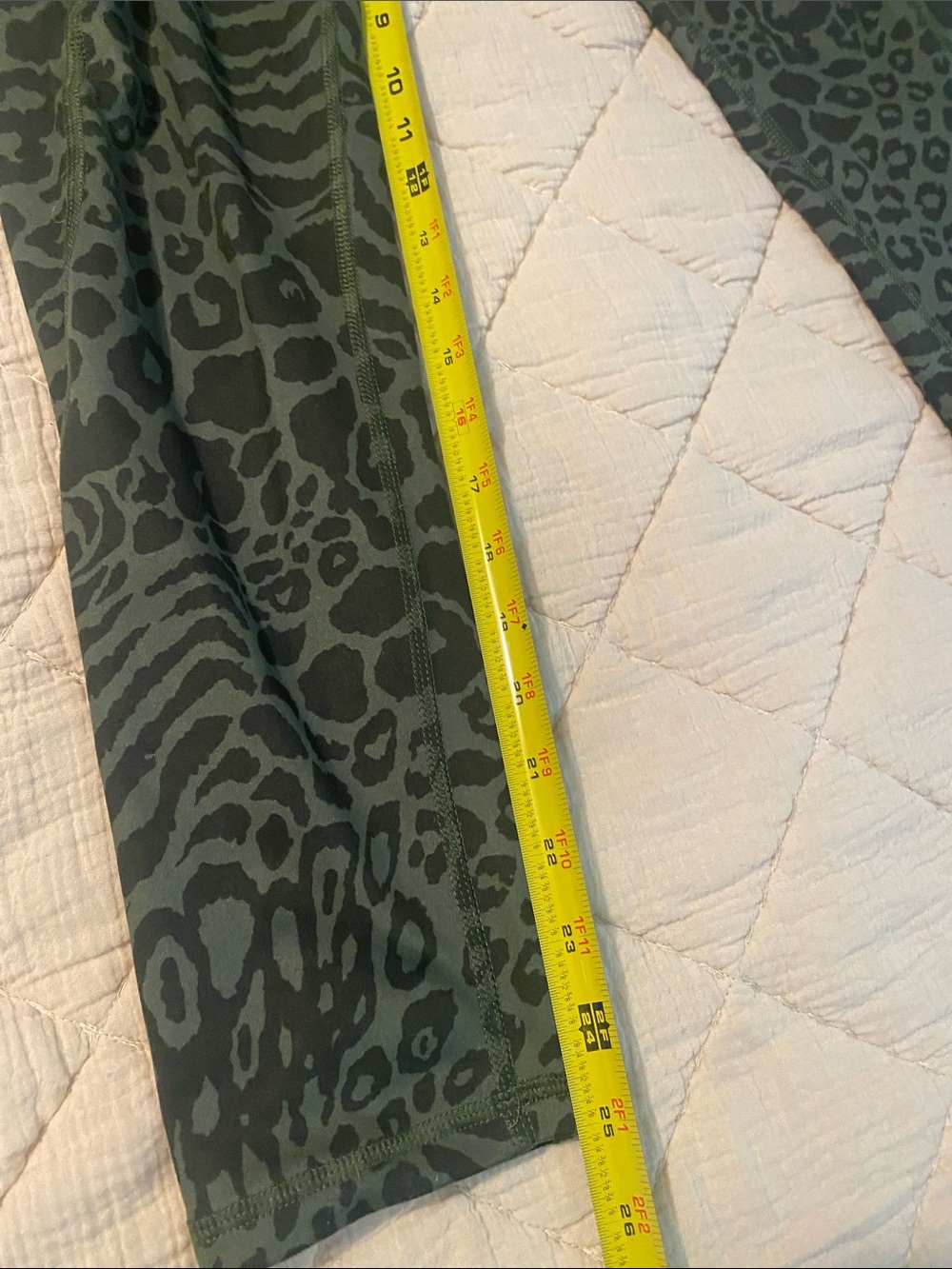 Olive Green Animal-Print High-Waist Active Leggings - Picture 10 of 12